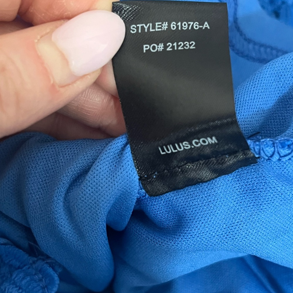 Lulus Love Poem Blue Lace Mini Dress Feminine Coquette NWT 61976-A Size Small - Picture 15 of 15